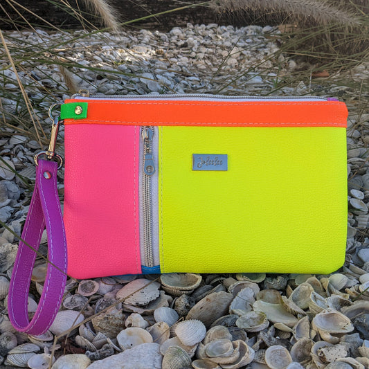 Neon Zippy Clutch